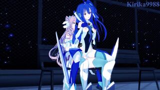 Tsubasa Kazanari and Maria Cadenzavna Eve have powerful hermaphroditism fuck-a-thon - Symphogear Anime Porn