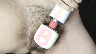 trans dude edges and ejaculates rigid with magic magic wand