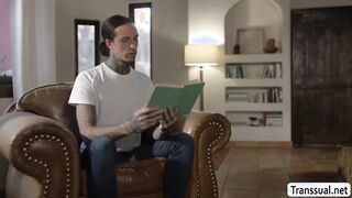 Meaty jugs she-male lets her brother-in-law condom-free tear up her humid donk