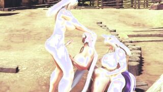 two futas demihuman pokes dark elf