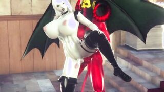 two futa devils boink in a church