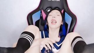 Horny schoolgirl little bitch