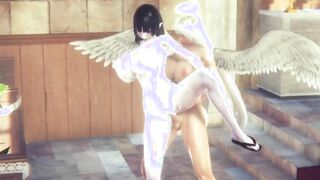 futa angel pokes vampire