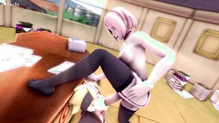 Boruto fellates Futa Sakura Immense Lollipop while railing Fuck Stick