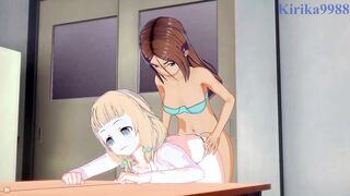 Sakura and Umiko Ahagon have mighty hermaphroditism hookup in their workroom. - Fresh Game! Anime Porn