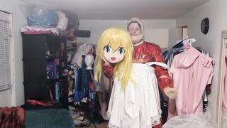 Kigurumi Layered Breathplay Costume Play Holographic vinyl plastic sundress