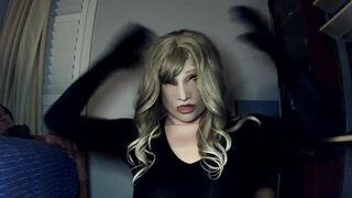 Bunny May Pt3! Dame mask gal unmasks out of her bunny to dual mask in May!