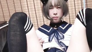 【女装】JKギャル　アネロスで前立腺マッサージしながらシコシコ