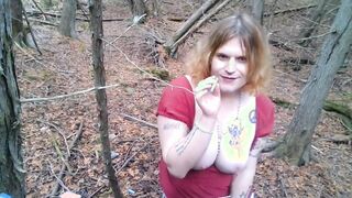 Courtney Sunshine smoke and urinate break on my hike
