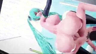 Futa / Hermaphroditism Miku Rectal Internal Cumshot 3 DIMENSIONAL Manga Porn (With Sound) two
