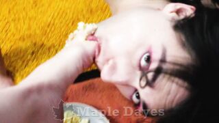 Duo Teaser: Needy Multiracial Trans woman Strangled by Cake on Messy Soles