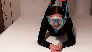 Wetsuit Trans Chick frolicking with Snorkel Gear and Vibro ❤