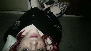 Uber-Cute Tgirl Edging To A Self Facial Cumshot!