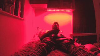 Transgender cockslut drains off on camera for the very first and eats jizm off mittens