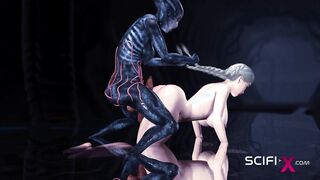 Red-Hot alien hookup in a dark colon with a super-naughty young blond