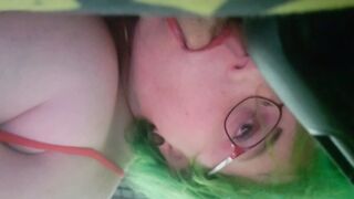 TRANSSEXUAL Karilyn inhales pipe & slurps the jizz off her face