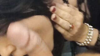 Sissy Patricia deep-throating and tearing up