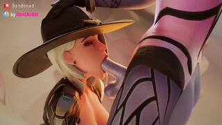 Futa Widow pounds Ashe's jaws gently (Overwatch two 3 dimensional toon loop with sound)