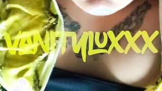 Plumper transgirl shoots a load on her self