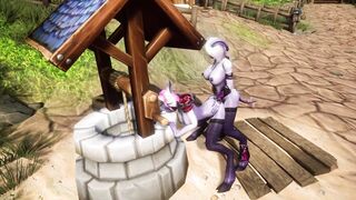 Draenei Futa Tears Up Draenei Woman on the Wishing Well - Warcraft Porno Parody