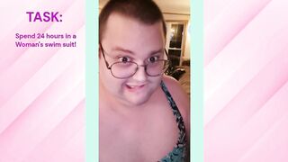 Dare: Wear a Womans Swim Suit for 24 hours! CAUGHT!