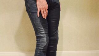 Desperate Alt Trans Lady Pees in Her Bony Denim After Holding for 12 Hours