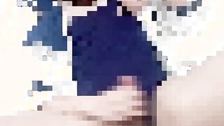 [Japanese Crossdresser]While dressed in a swimsuit, I got a total full salute and super hot getting off