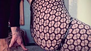 Luxurious Latina Transgirl railing her fake penis (ass fucking railing)