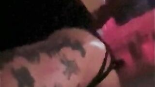 BIG BLACK COCK blows a load in sissy vagina