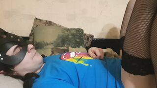 Crossdresser ravages with faux-cock