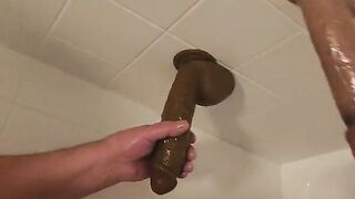 Ladyboy Super-Bitch @Alberta Caprez Takes 2 Chisels in the Bathroom Caboose To Facehole