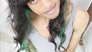 Frisky TikTok HRT Trans Emo Damsel Cosplayer Tgirl Dances in Glistening Leotatd & Stockings Pantyhose