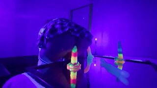 College gal rails yam-sized glowing tentacle