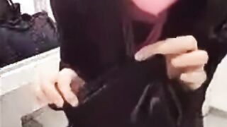 Private shoot Flick of a black -haired boy fapping in a public rest room