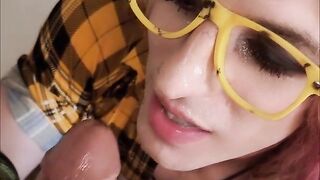 Inexperienced Trans Receives Facial Cumshot From BIG BLACK COCK after Raunchy Rectal