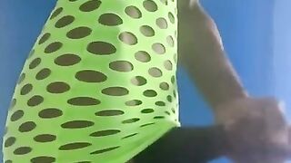 TRANS JACKS HER BIG BLACK COCK IN WONDROUS COCK-SQUEEZING SUNDRESS