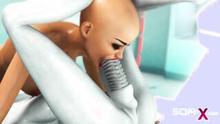 A fabulous kinky woman gets plowed by alien dickgirl in the sci-fi lab