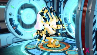 Sci-fi SADISM & MASOCHISM handcuffed and pounded. A splendid young cutie and ladyboy android in the lab