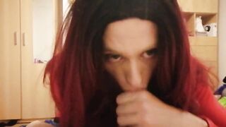 Sissy CD fellates strangers man-meat