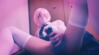 A transvestite milks with a faux-cock and a helmet and puts out a plenty of of dark fuck-a-thon ///