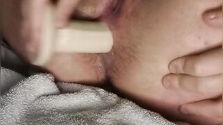 Trans stud pulverizing himself with fucktoys and shrieking until powerful cum shot