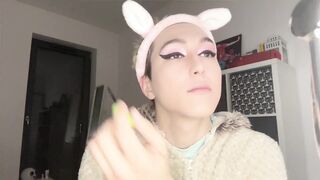 Dude two mind-blowing sissy feminization with total make up and dressing up