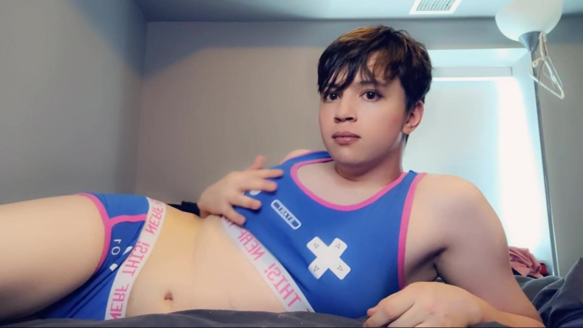 A close up of missy ts seductive expression