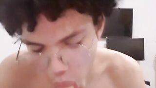 Teaching some oral job with my fake penis