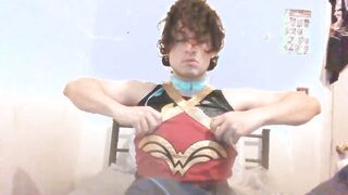 sissy crossdressing costume play lactating forearms free-for-all ejaculation high heel shoes lap dance