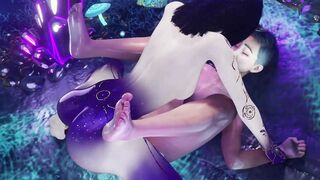 Une bombe métisse ou beurette se fait pénétré par une créature transexuel. (Universe in Spunk)