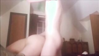 Green haired ts nympho fucking her bf's ass