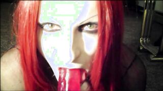 Redhead transsexual masturbating