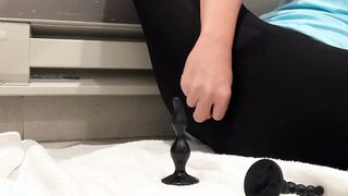 Ass Fucking Cherry Hook-Up Plaything Progression - barely legal y/o Ivy League College Girl Solo Onanism in Public Shower