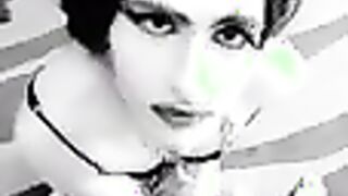 Arab Sissy Crossdresser takes facial cumshot from blowage